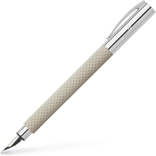 FABER-CASTELL Ambition OpArt 149621 Fountain Pen Nib Width F White Sand Pack of 1