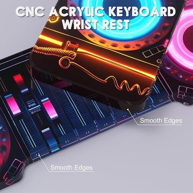 Punk Acrylic Keyboard Wrist Rest - Compact 60% Keyboard- Mechanical Keyboards Ergonomic Palm Rest for Computer Keyboard,Anti-Slip Base,Wrist Pad for Laptop,Office & Home-Easy Typing