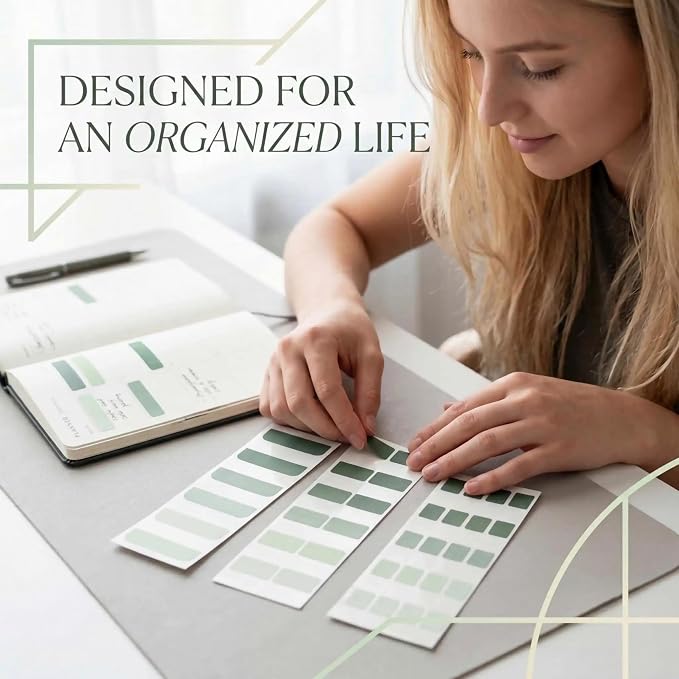 420Pcs Gradient Index Tabs, Translucent Sticky Note Tabs for Annotating Books & Bible, Aesthetic Reading, Study, Journaling & Office Supplies, 3 Size Clear Page Markers Stickers (Green)
