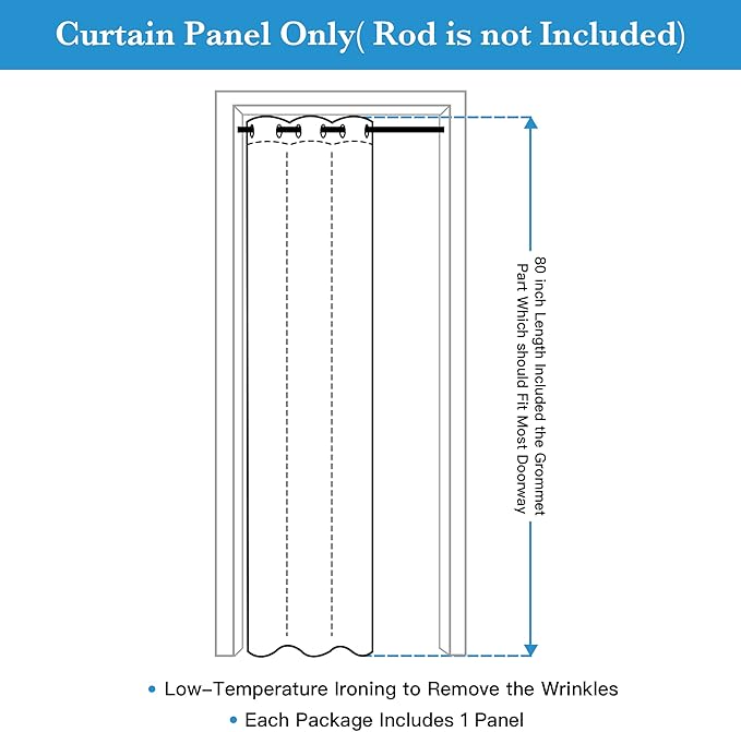 RYB HOME Temporary Doorway Curtains Blackout Privacy Room Divider Curtains Portable Drapes for Closet Wall Panel for Bedroom Living Room Dining Basement Window, W 60 x L 108 inches, Sand