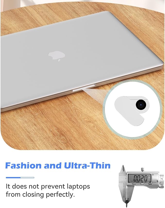 CloudValley [2-Pack Upgrade Rotating] Webcam Cover Slide, 0.015 Inch Ultra-Thin Metal Web Camera Cover for MacBook Pro/Air, iMac, Laptop, PC Accessories, iPad, iPhone, Protect Your Privacy (Silver)