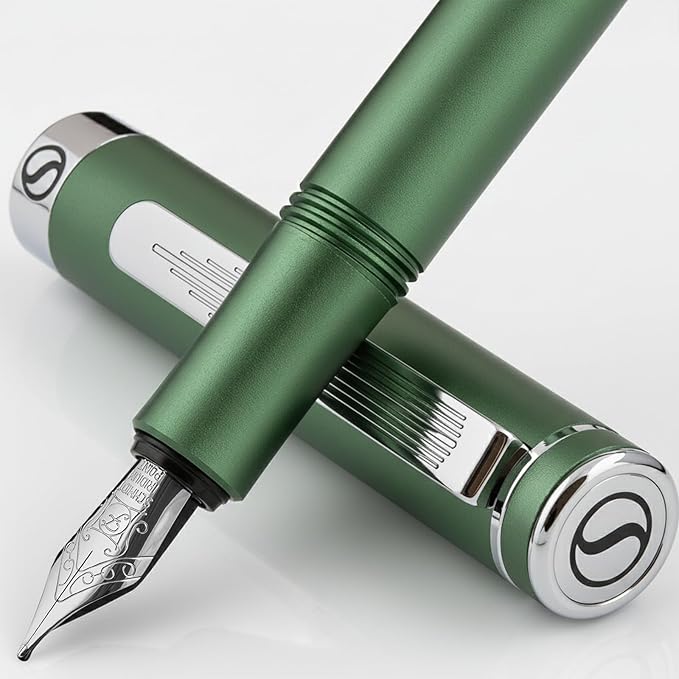Green Matt EDC Fountain Pen - Fine Nib by Scriveiner