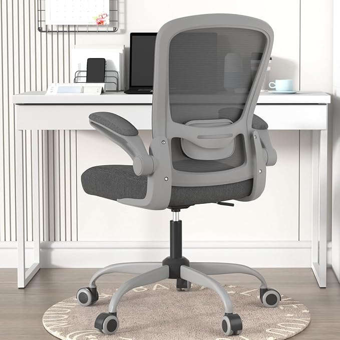 Mimoglad Office Chair, Ergonomic Desk Chair with Adjustable Lumbar Support, High Back Mesh Computer Chair with Flip-up Armrests-BIFMA Passed Task Chairs, Executive Chair for Home Office | Supports 300 lbs · Seat 19.48"–23.4" · Breathable mesh · 20–30 m...