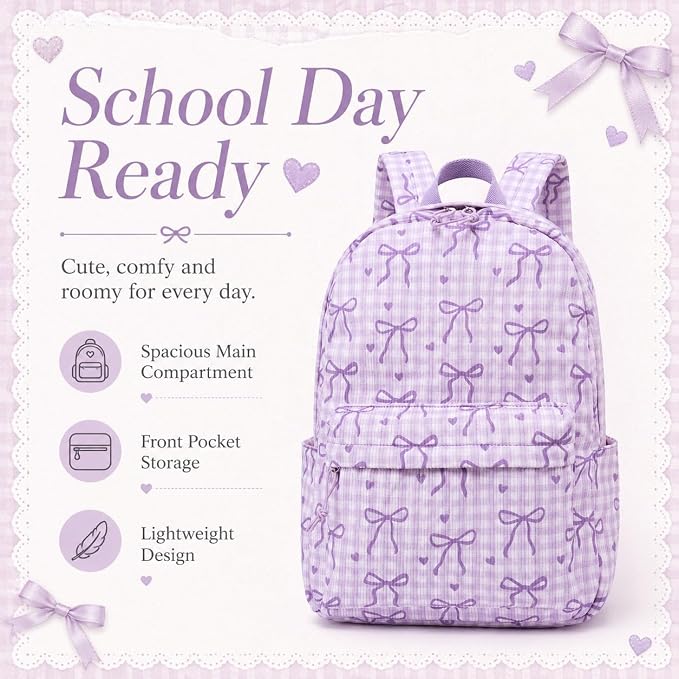LEDAOU Backpack for Girls School Bag Kids Bookbag Teen Backpack Set Daypack with Lunch Bag and Pencil Case | Kids