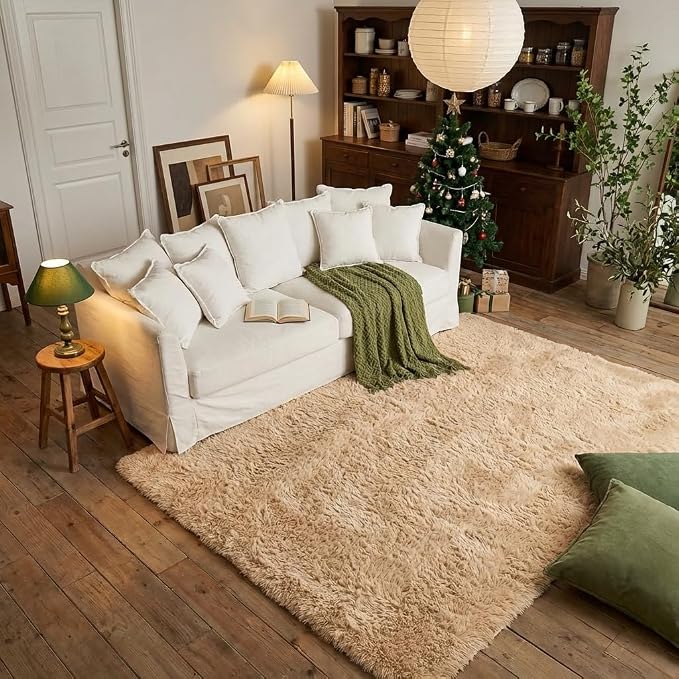 Mugorn Small Soft Shag Rugs for Bedroom, 3x5 Fluffy Area Rugs for Living Room