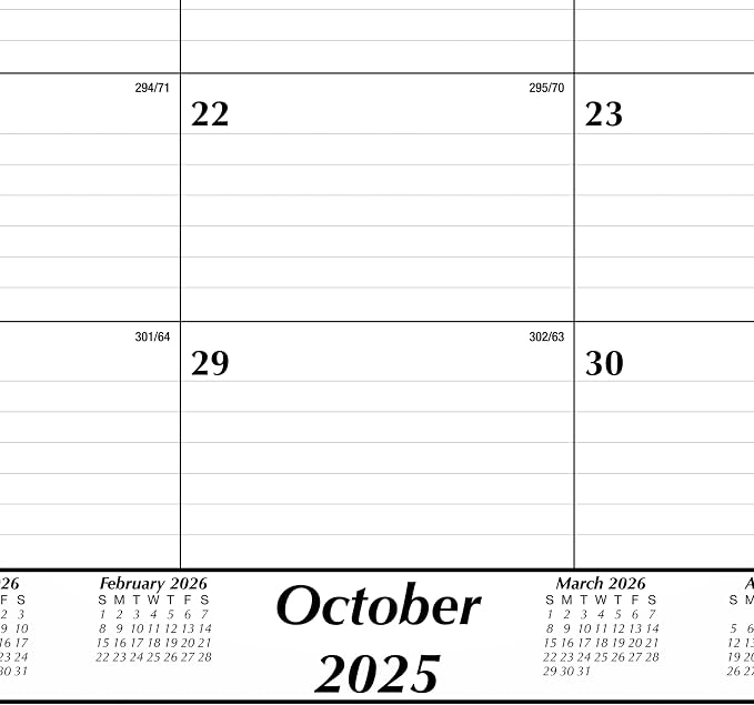 Mead 2026 Desk Calendar, Desk Pad, Monthly, 15-Month, 17-3/4" x 11", Compact, Basic (CRM8200526)