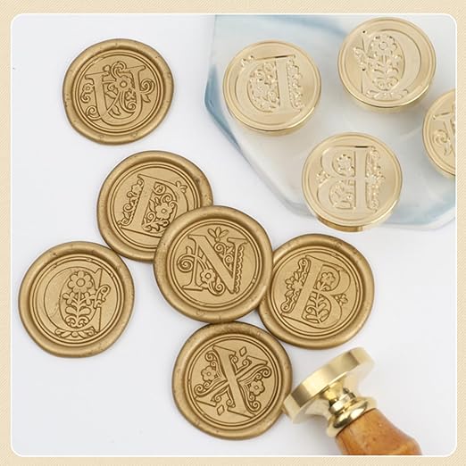 Letter R Wax Seal Kits, 200pcs Assorted Beads and 2pcs Initial Alphabet R Wax Seal Stamp for Wedding Invitations Gift Wraps Envelopes and Christmas Cards (Alphabet R Kit)