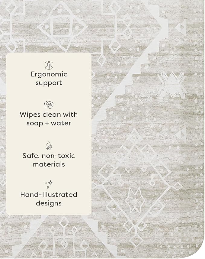 House of Noa Nama Standing Mat – Anti-Fatigue Kitchen Mats for Floor, Cushioned & Non-Slip Comfort Mat for Standing, Thick Foam Anti-Fatigue Mat for Kitchen & Workspaces, Ula Driftwood 22" x 54"