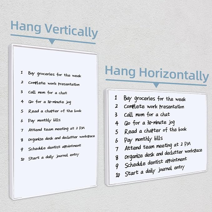 White Board Dry Erase Board 11.8 x 8.3 Inches, Small Stand-Up or Hangable Desktop Dry Erase White Board, with 2Markers, Dry Erase Whiteboard Easel for Desk