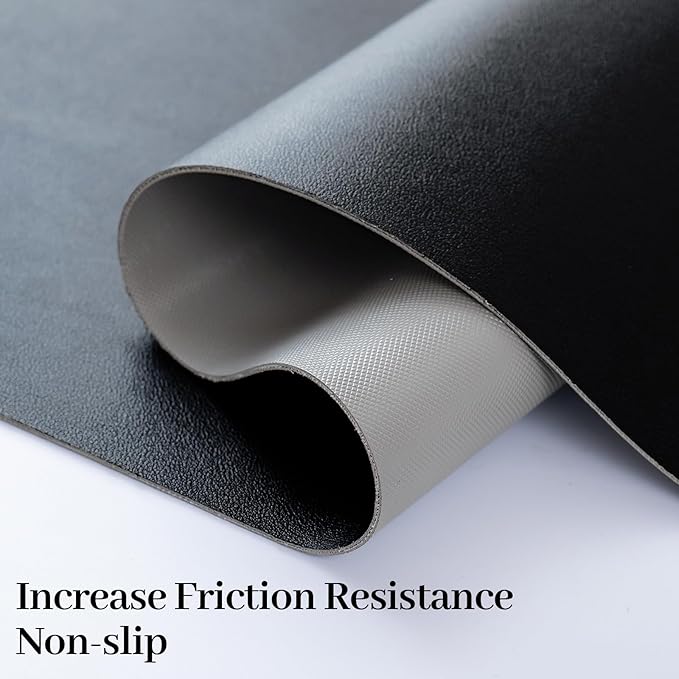 Leather Desk Pad Mat, Non-Slip Black Desk Mat, Large Mouse Pad for Desk, Waterproof Desk Computer Mat Desktop Protector for Office/Home, 31.5" x 15.7"