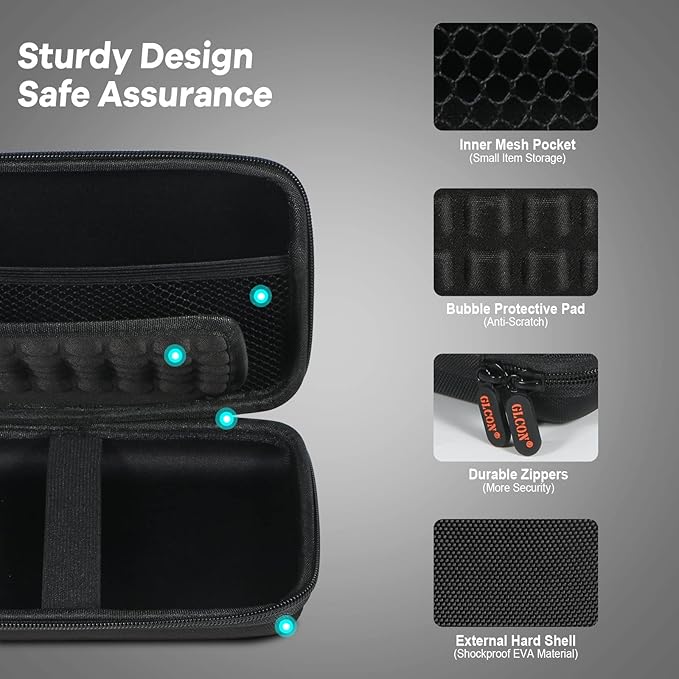 Shockproof Hard Shell Carrying Case, 2 Colors | Larger Capacity Storage Pouch, For GPS, External Hard Drive, Power Bank, Charger, Cable