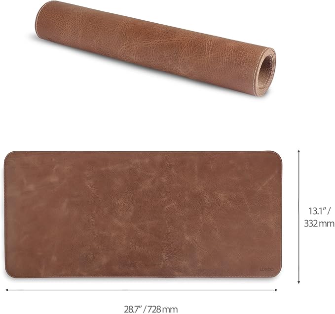 Londo Top Grain Leather Extended Mouse Pad – Large Desk Mat for Office & Gaming, Smooth Writing Surface, Non-Slip Base, Durable & Stylish Workspace Accessory