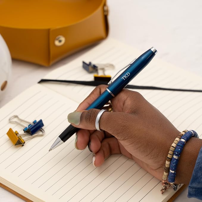 Cross Foundry Rollerball Pen, Translucent Blue, Custom Engraved — Graduation, Promotion, Onboarding, or Corporate Team Gift