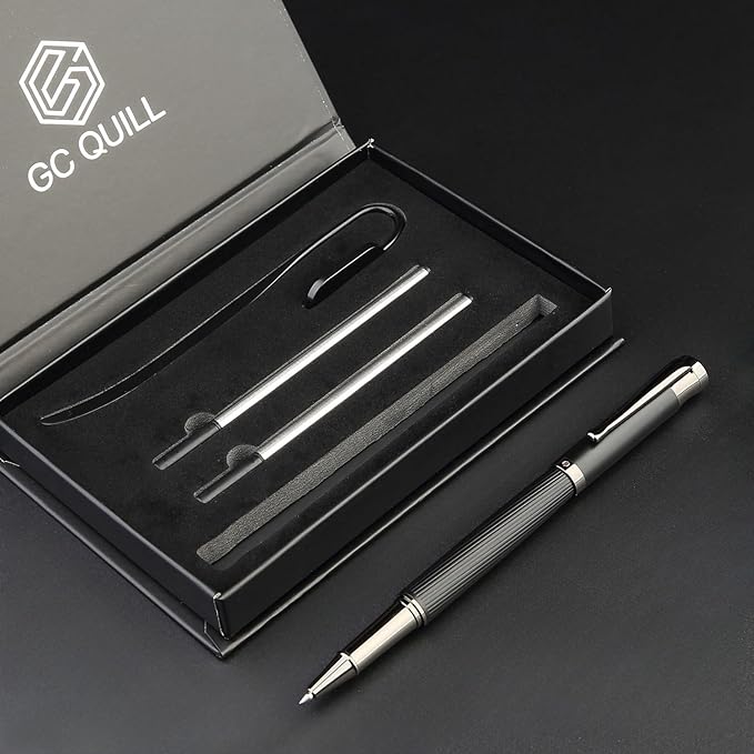 GC QUILL Fancy Rollerball Pen Set with Bookmark, Luxury Gift Pen for Journaling Writing, Executive Gifting - MU-30