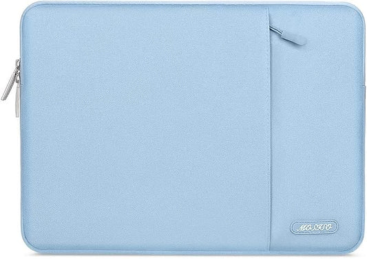 MOSISO Laptop Case 13.3 inch, 13-13.3 inch Laptop Sleeve Compatible with MacBook Air/Pro 13/Pro 14 M5 M4 M3 M2 M1, HP Dell ASUS Lenovo,Polyester Vertical Computer Sleeve Bag with Pocket, Air Blue