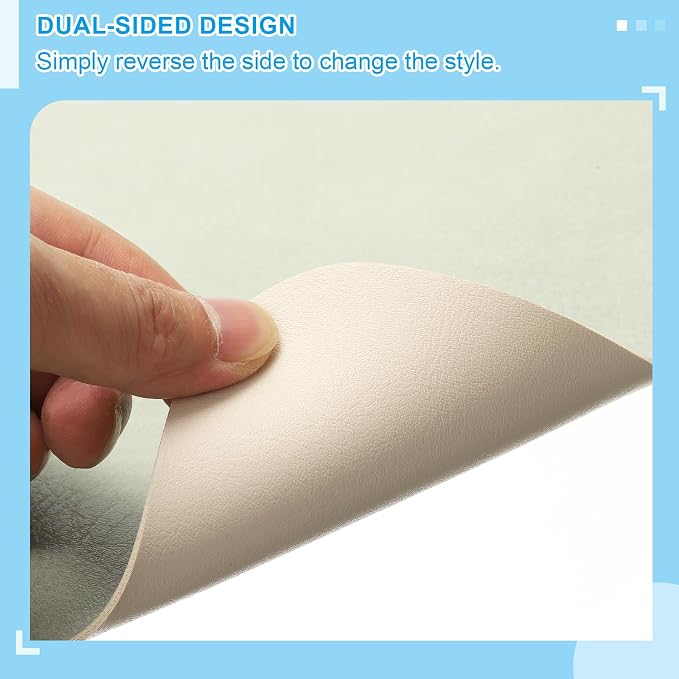 PATIKIL 35.4" x 17.7" Leather Desk Pad Protector, Large Dual-Sided Desk mat Waterproof PVC Leather Mouse Pad for Laptop Computer Writing Desk Table Gaming Home, Light Green/Beige