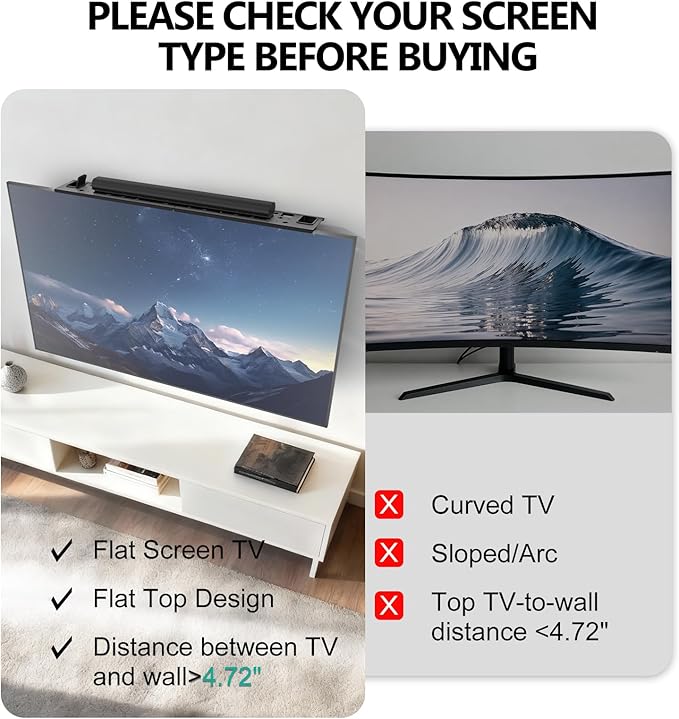 WALI Soundbar Mount, No Drilling TV Top Shelf with 2 Storage Boxes, Floating Monitor Shelves for Router, Cable Box, Game Console Storage, TV Remote Holder, Up to 5.5Lbs, 17.3"x4.3"(TSH004-2B), Black