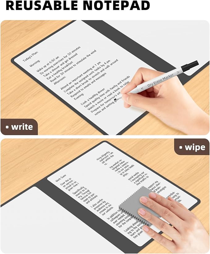 Portable Small White Board Dry Erase Board, Reusable 9.5 * 6.6in Notebook Memo, Office Home Supplies Desk Accessories MH760 (Navy Blue)