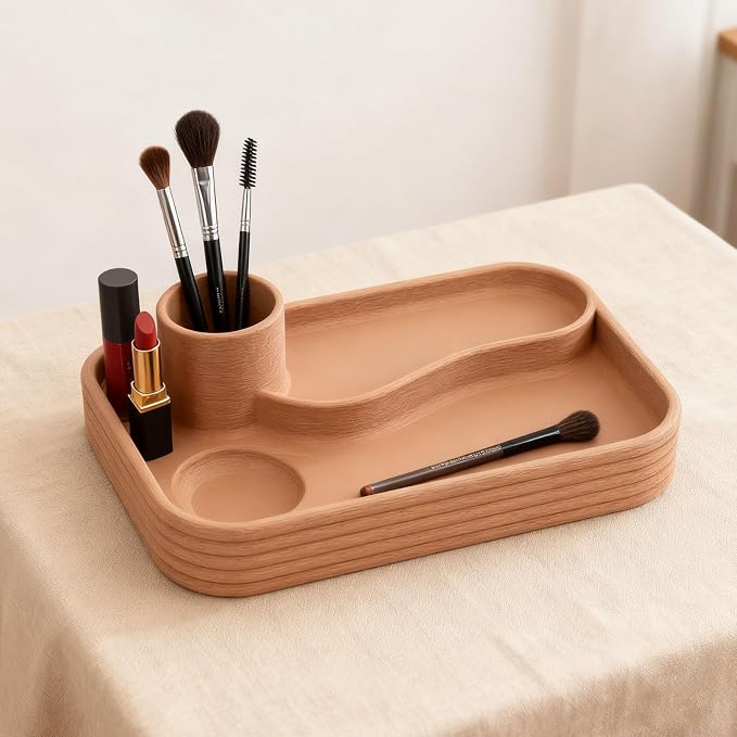 Desk Organizer, Premium Plastic Storage Plate, Dedicated Pen Holder Organizer for Office Supplies, Ideal for Stationery Pens and USB Drives