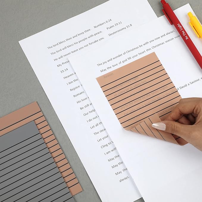 Yinder 6 Pack 180 Sheets Pastel Transparent Sticky Notes Translucent Clear Lined Self-Stick Note, Back to School Gifts for Bible Tabs, Book Tabs, School Supplies, Office, 4 x 6'' (Retro Color)