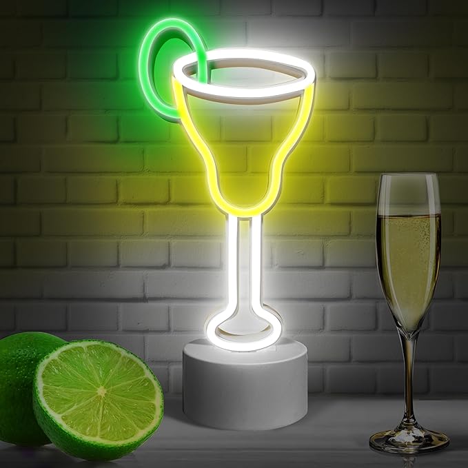 Lumoonosity Cocktail Neon Sign - USB/Battery Powered Neon Bar Signs for Home Bar, Pub, Party Table Decor - Cocktail LED Light with On/Off Switch for Birthday Parties, Wedding - 5.31×12.2 Inch