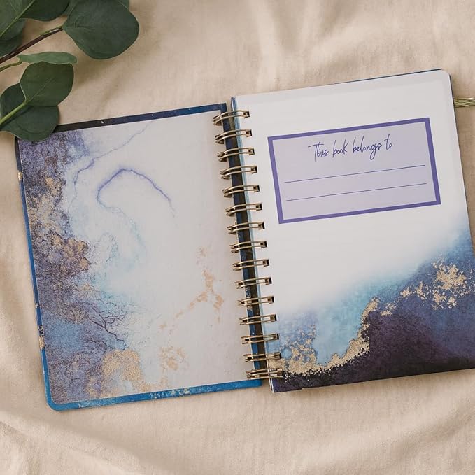 Paper 'n Such To Do Spiral Simplified Planner- Undated Daily Planner, Hardcover Notebook, College Essentials, Task Organizer Agenda Pad for Work, Notes and CheckList- Dark Blue