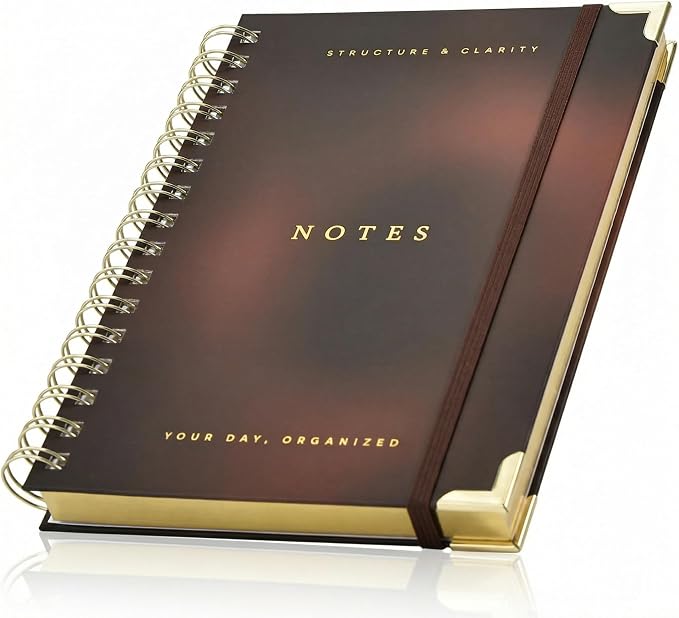 Aesthetic Daily Planner And Notebook With Hourly Schedule - Beautiful Spiral To Do List Notepad For Work/Home to Organize Tasks And Appointments - Stylish School/Office Supplies Journal Book For Women