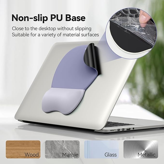 TECKNET Gel Mouse Pad with Wrist Rest, 3 in 1 Keyboard Wrist Rest for Pain Relief, Non-Slip PU Base & Easy Typing, Ergonomic Mousepad Set for Office & Home