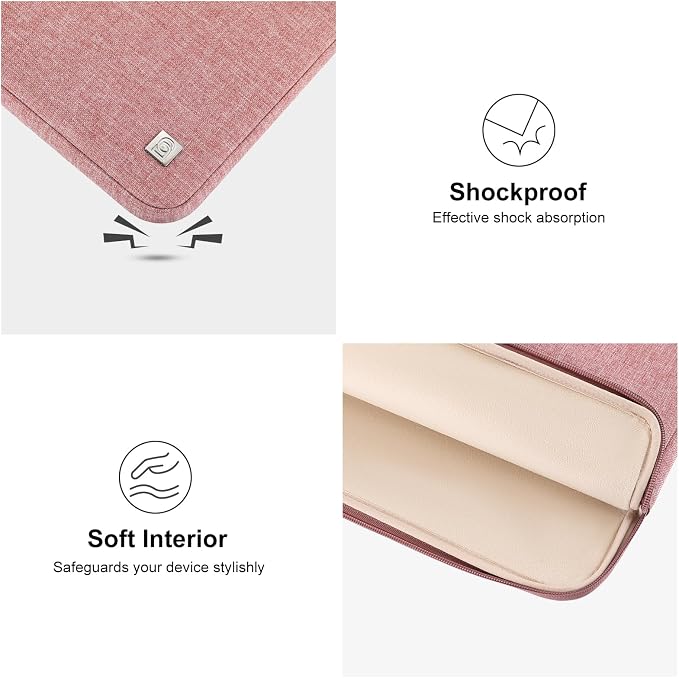 DOMISO Laptop Case Computer Sleeve Bags for 16 inch MacBook Pro M4/M3/M2/M1 Pro/Max A3403 A3186 A2991 A2780 A2485 A2141,Compatible with 15.6 inch HP Lenovo Dell XPS 16, Pink