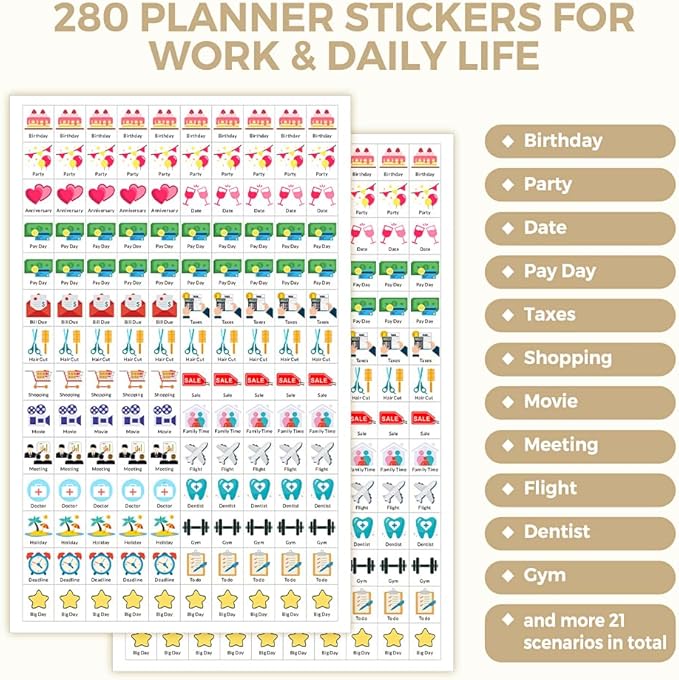 SKYDUE Small Desk Calendar 2026-2027, Apr. 2026 – Dec. 2027, 8.3" x 6.3", Black Minimalist Style, Double-Wire Binding, To-Do & Notes Sections, with 280 Planner Stickers