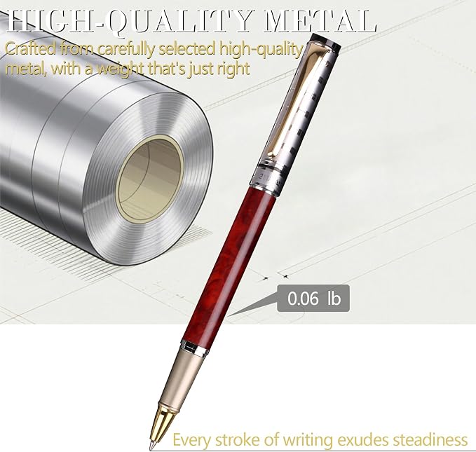 Luxury Gel Ballpoint Pens,Personalized Black Ink Pen Set with 2 Pcs Extras Replaceable Metal Refills, Ultra-Smooth Writing Experience, Perfect for Gifts,Business,Office
