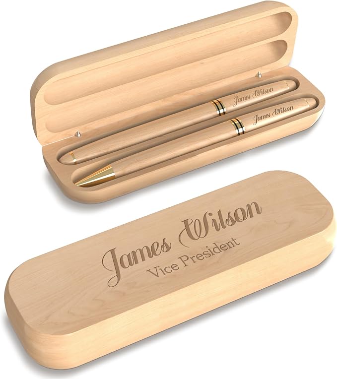 elesories Personalized Pens with Name, Engraved Pen Set with Custom Text & Design, Personalized Pen and Gift Box for Graduation, Anniversary Birthday Gift for Him or Her (style-2)