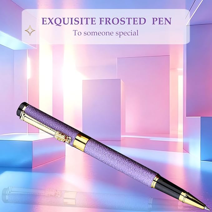 Luxury Pen,Best Luxury Ball Pen Gift Set for Women,Black Ink Fancy Pen Refillable for Executive Office,Professional,pretty pens,cool pens,Nice cute Designer Pen (Purple)