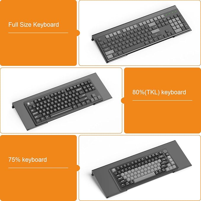 Beego Ergonomic Computer Keyboard Stand - Black Acrylic Keyboard Riser Tilted Keyboard Holder Keyboard Tray with Black Non-Slip Strip for Easy Typing at Home School Office Desk Accessories