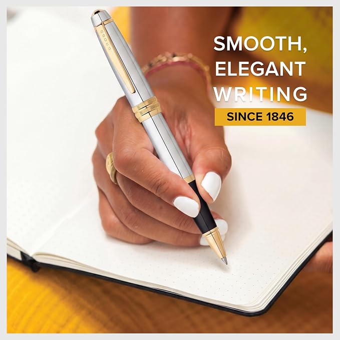 Cross Bailey Refillable Rollerball Pen Presented in a Premium Gift Box - Medium Point, Black Ink, Medalist