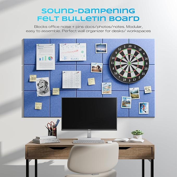 22 Pack Self-Adhesive Acoustic Panels, 12" X 12" X 0.4" High-Density Sound Proof Foam Panels for Walls, Soundproof Wall Panels for Home & Office (Light Blue)