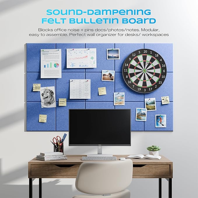 12 Pack Self-Adhesive Acoustic Panels, 12" X 12" X 0.4" High-Density Sound Proof Foam Panels for Walls, Soundproof Wall Panels for Home & Office (Light Blue)