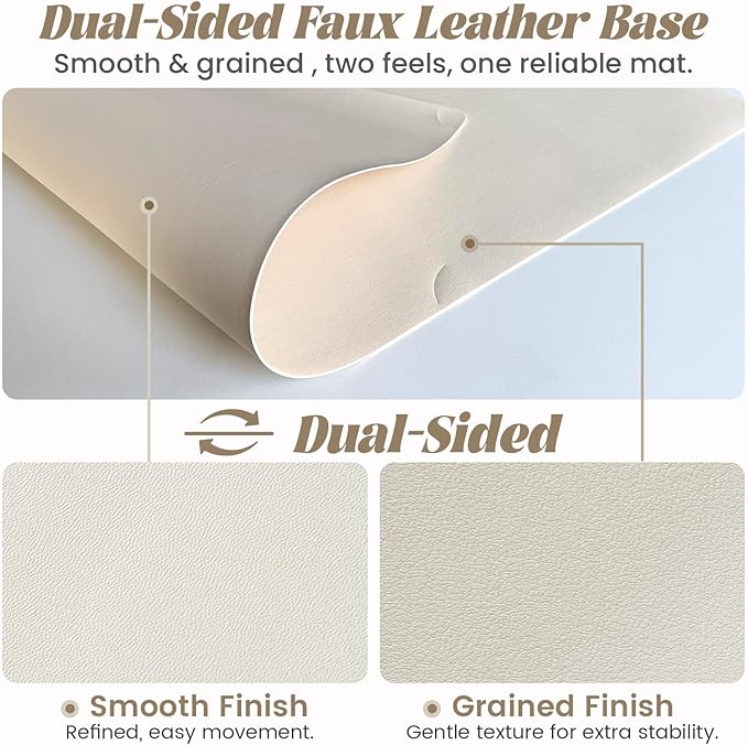 JJPRO Dual-Layer Eggshell Dry Erase Desk Mat, 3-in-1 Dry Erase Desk Calendar,Large Multi-Use Mouse Pad,Double-Sided Faux Leather Desk Pad,Reusable Desk Calendar/Mouse Pad for Office,Home-16"x34"