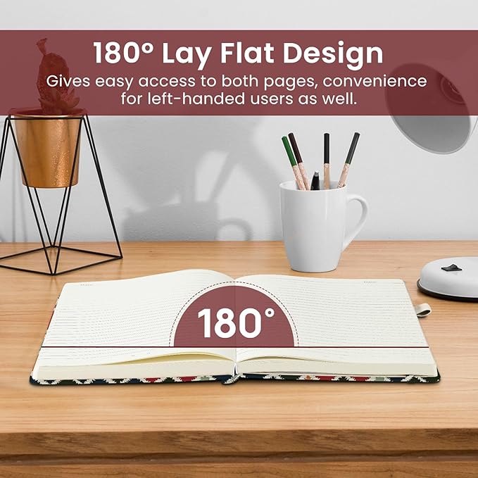 Taja Lined Journal Notebook for Women & Men, Hardcover Leather Journal for writing, A5 College Ruled Notebook for Work & Note Taking, Perfect for Office School Home Supplies, 160 Pages, Retro Argyle