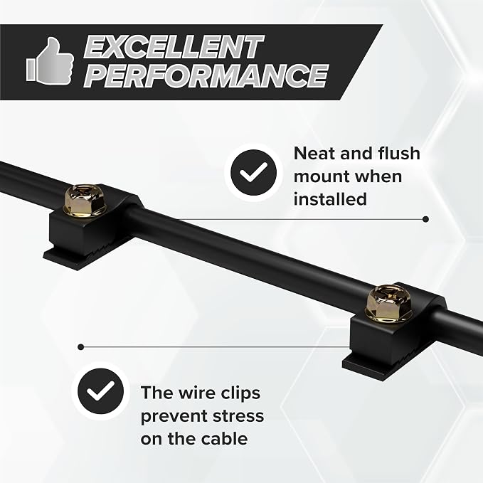 THE CIMPLE CO Single Cable Clips with Screws - 1/4 Inch Coaxial Cable Clamps Outdoor - Exterior Cord Management for Coax, CAT Ethernet, Electrical Wire - Screw Clamps for Wires - 50 PCS, Black