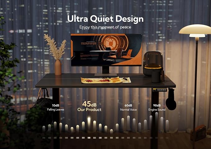 Claiks Electric Standing Desk, Adjustable Height Stand up Desk, 63x24 Inches Sit Stand Home Office Desk with Splice Board, Black Frame/Black Top