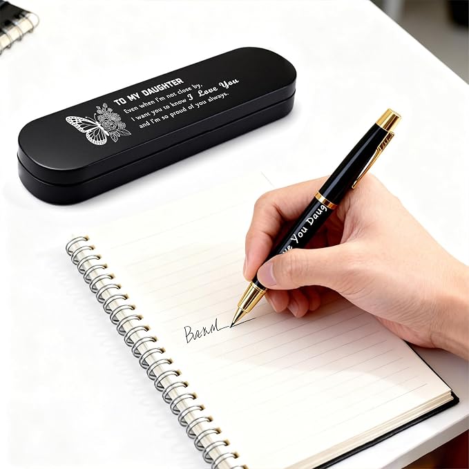 TANWIH To My Daughter Gifts - Engraved Pen Gift Set for Daughter - Daughters Mothers Day Birthday Graduation Gifts from Mom Dad