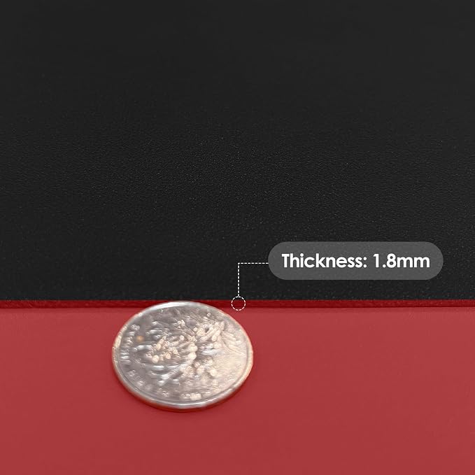 Faux Leather Table Cover,1.8mm Thick,24x60 Inch Desk Cover,Large Desk Mat,Table Protector,Table Cover Protector,Desk Protector,Table Pad,(Black+Wine Red,24x60)