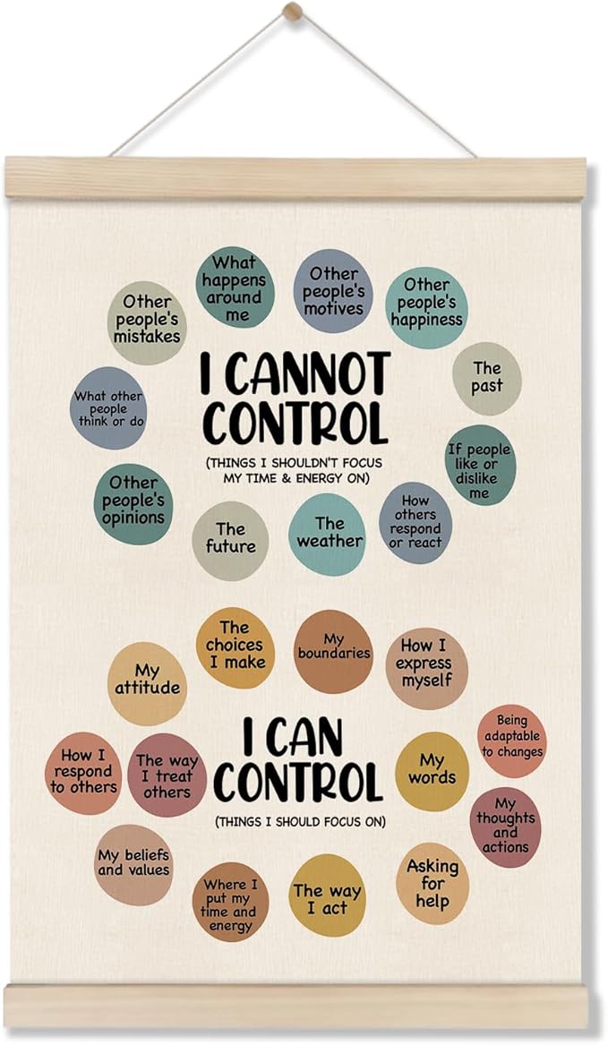 DOI-LANEE Calming Strategies Poster Hanger Frame, Mental Health Inspirational Wall Art 16x12 Inch, Motivational Wall Decor, Therapy Office Decor, Motivational Posters for School Counselor Psychology