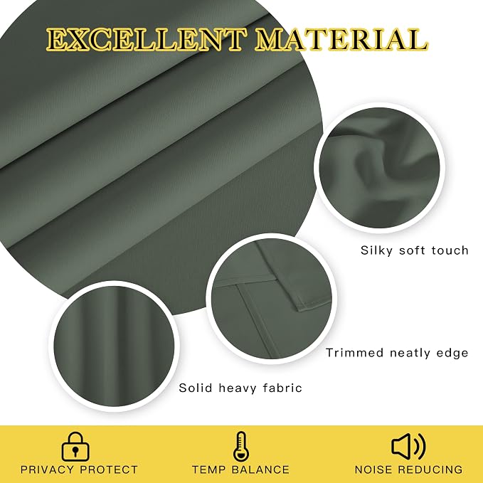 NICETOWN Blackout Curtain for Windows 84 inch Long - Window Treatment Thermal Curtain Solid Grommet Room Darkening Drape for Bedroom/Living Room (Dark Mallard, 1 Panel, W66 x L84)
