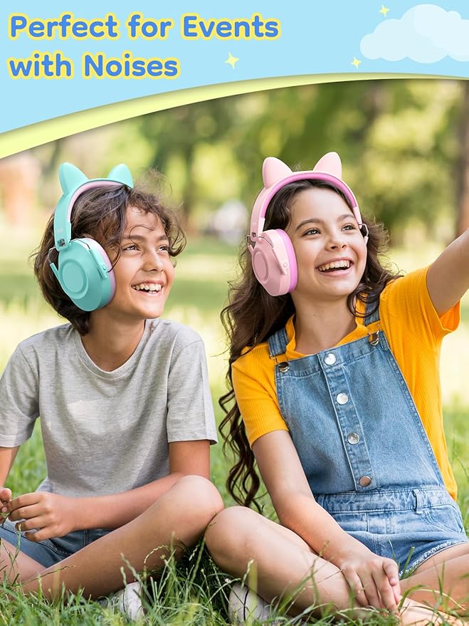 Ear Muffs for Noise Reduction: 32SNR Noise Cancelling Headphones for Kids Toddlers, Kids Ear Protection for Austism Sensory Fireworks Concerts Focus Cute Xmas Gifts for Girls