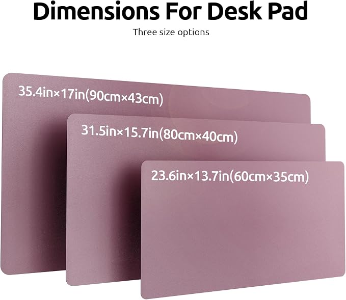 YSAGi Desk Mat, Dual-Sided Desk Pad, 31.5" x 15.7" Laptop Leather Desk Pad Protector, Desk Blotter for Keyboard and Mouse, Waterproof Desk Writing Pad for Office and Home (Dark Pink+Pink)