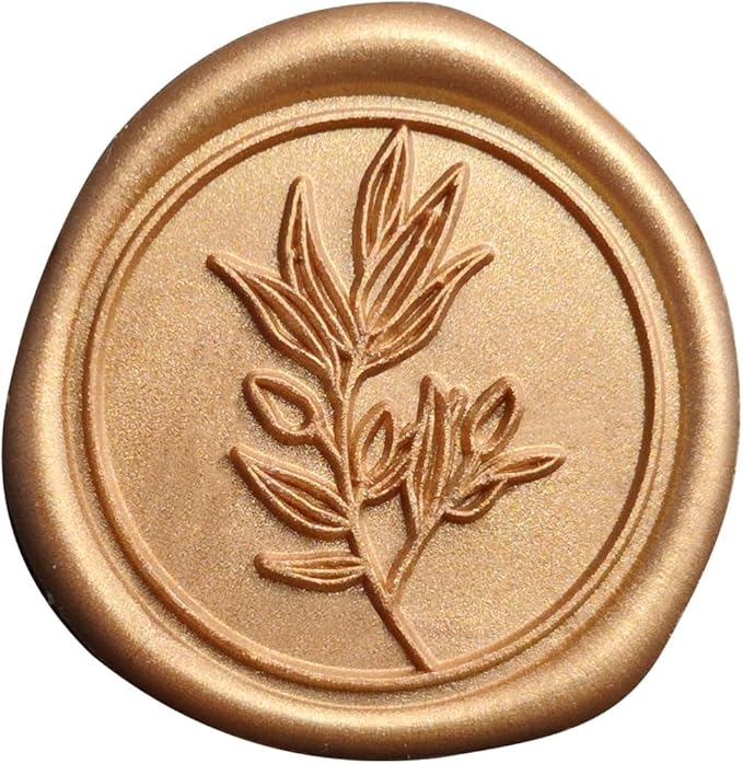 50 Pcs Antique Gold Wax Seal Stickers Self- Adhesive Wedding Invitation Seal Stickers, Perfect for Wedding Invitation, Envelopes Christmas Cards, Gift Wrapping, Good Adhesion and Easy to Use