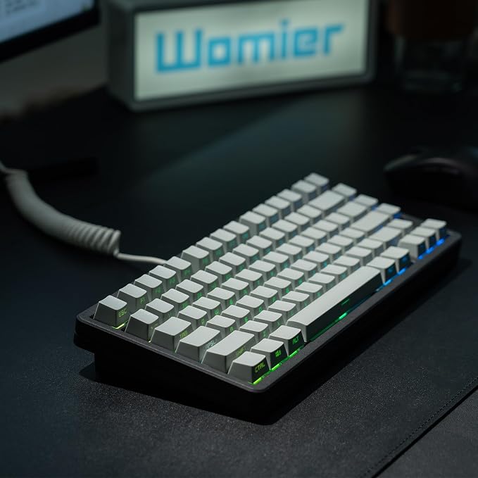 dagaladoo doubleshot PBT keycap Set,Japanese keycaps Shine Through,Side Printed Key caps Keyboard,Cherry Profile Custom Keycap for Mechanical Gaming Keyboards(Light Grey)