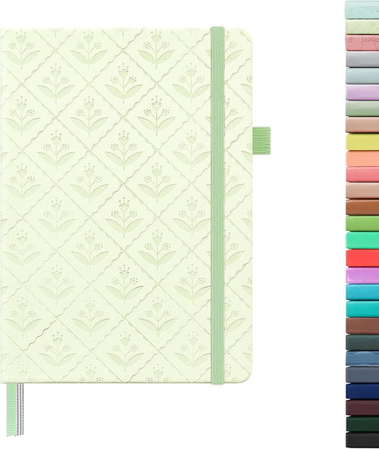 &And Per Se Lined Hardcover Notebook – A5 5.7"x8" College Ruled, 160 Pages, 100gsm Thick Paper – Aesthetic Journal for Women, Gift-Ready Planner, Everyday Writing Notebook (Light Green)